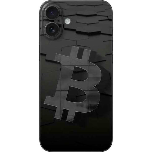 Bitcoin Textured Logo iPhone 16 Plus Skin